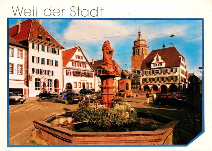 Merklingen Weil der Stadt Kirche Rathaus / Weil der Stadt /Boeblingen