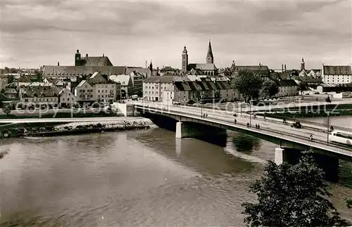 Ingolstadt Donau Bruecke Panorama Kirche Kat. Ingolstadt