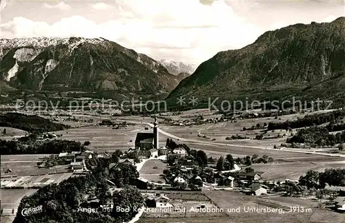 Bad Reichenhall Anger mit Autobahn und Untersberg Kat. Bad Reichenhall