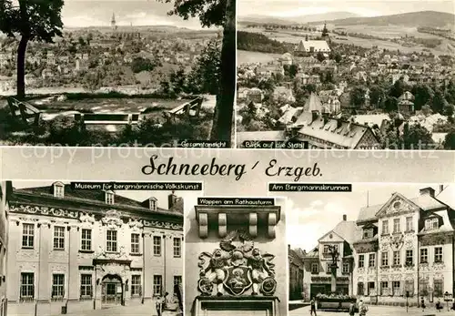Schneeberg Erzgebirge Museum fuer bergmaennische Volkskunst Bergmannsbrunnen Kat. Schneeberg