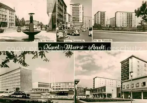 Karl Marx Stadt Klosterstrasse Poststrasse  Kat. Chemnitz