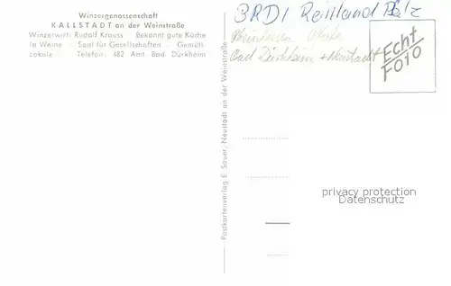Kallstadt Odenwald Weinkoenigin  Kat. Birkenau