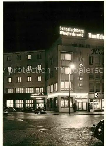 Ludwigshafen Rhein Hotel Hubertus Nachtaufnahme Kat. Ludwigshafen am Rhein