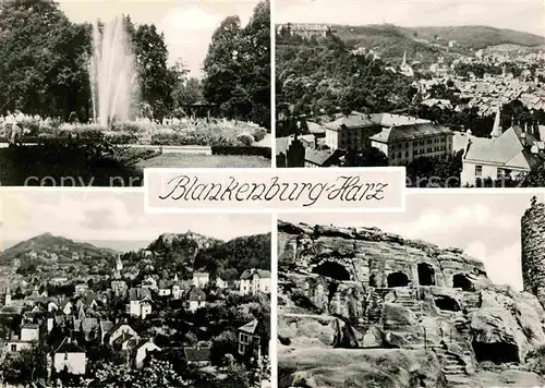 Blankenburg Harz Park Fontaene Panorama Hoehlen Kat. Blankenburg