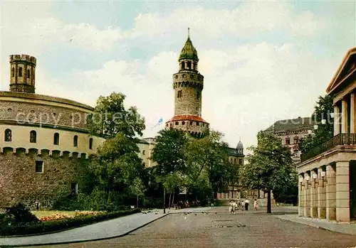 Goerlitz Sachsen Kaisertrutz mit Reichenbacher Turm und Gerhart Hauptmann Theater Kat. Goerlitz