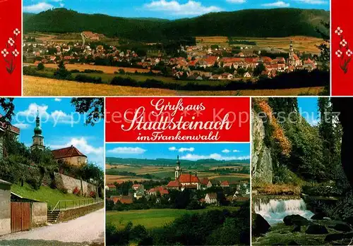 Stadtsteinach Panorama Kirche Wasserfall Kat. Stadtsteinach