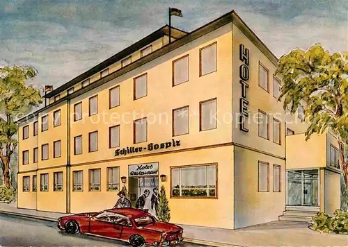 Ludwigsburg Wuerttemberg Hotel Schiller Hospiz Kuenstlerkarte Haiss