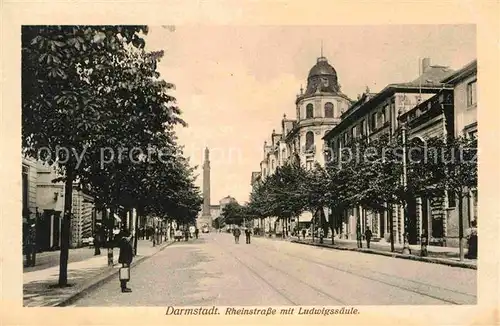 Darmstadt Rheinstrasse Ludwigssaeule Kat. Darmstadt