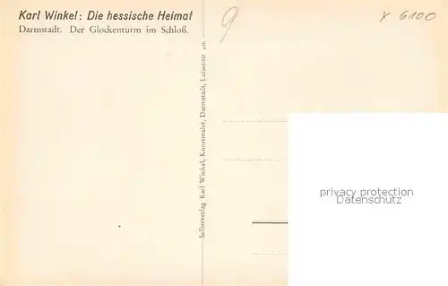 Darmstadt Glockenturm Kuenstlerkarte Kat. Darmstadt
