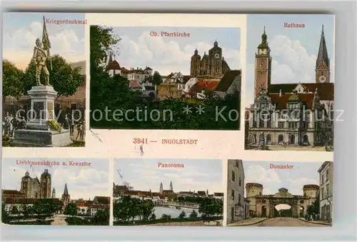 Ingolstadt Donau Rathaus Donautor Liebfrauenkirche Kriegerdenkmal Kreuztor Kat. Ingolstadt