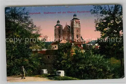 Ingolstadt Donau Stadtmauer Obere Pfarrkirche Kat. Ingolstadt