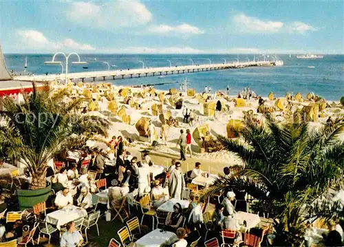 Groemitz Ostseebad Strandhallen Terrasse Strand Seebruecke Kat. Groemitz