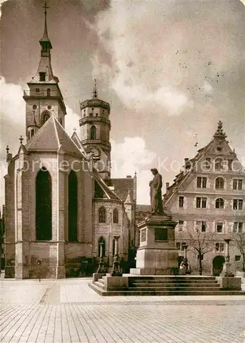 Stuttgart Schillerplatz Denkmal Kirche Kat. Stuttgart