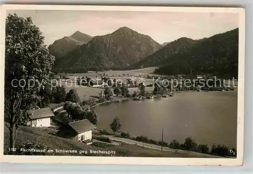 Fischhausen Schliersee Blick ueber den See zum Brecherspitz Kat. Schliersee