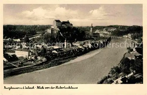 Burghausen Salzach Blick von Hubertusklause Kat. Burghausen