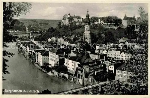 Burghausen Salzach Salzachpartie mit Bruecke Kat. Burghausen