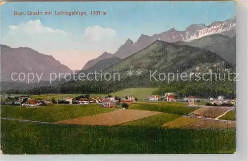 Gmain Bayerisch Lattengebirge Panorama Kat. Bayerisch Gmain