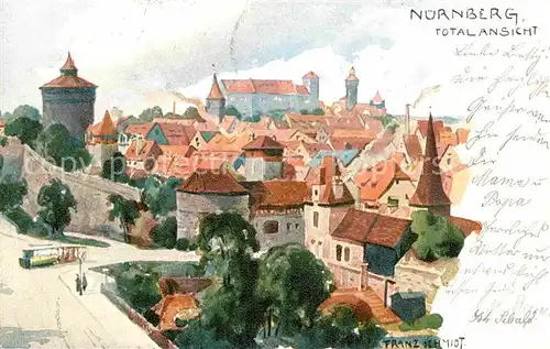 Nuernberg Stadtmauer Burg Kuenstlerkarte Franz Schmidt Kat. Nuernberg