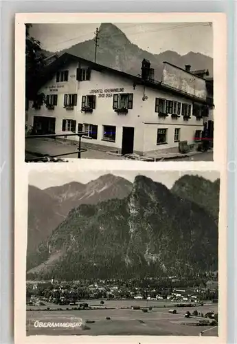 Oberammergau Panorama Baeckerei Lebensmittel Kohlenhandlung Kat. Oberammergau