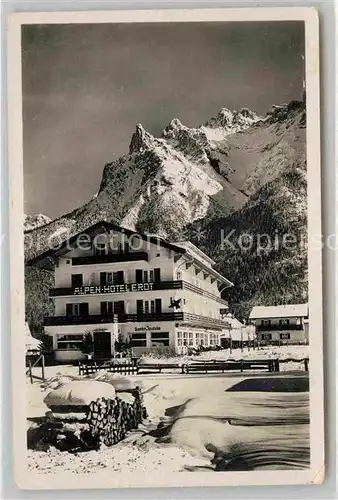 Mittenwald Bayern Alpen Hotel Erdt Winter Kat. Mittenwald