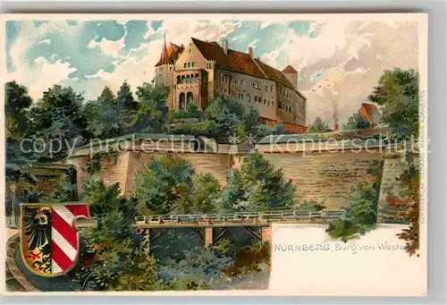 Nuernberg Burg Kuenstlerkarte Wappen Kat. Nuernberg