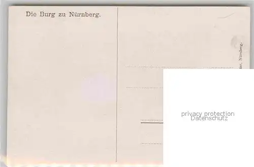 Nuernberg Burg Kuenstlerkarte Nister Kat. Nuernberg
