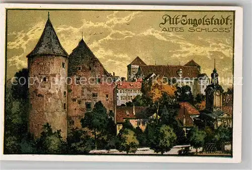 Alt Ingolstadt Donau Altes Schloss Kuenstlerkarte Uhlmann Kat. Ingolstadt