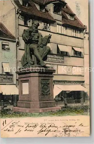 Nuernberg Denkmal Hans Sachs Kat. Nuernberg