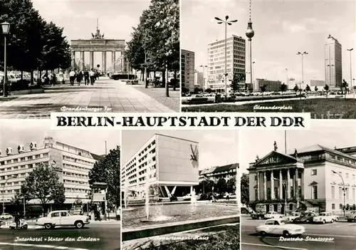 Berlin Brandenburger Tor Alexanderplatz Interhotel Unter den Linden Staatsoper Kat. Berlin