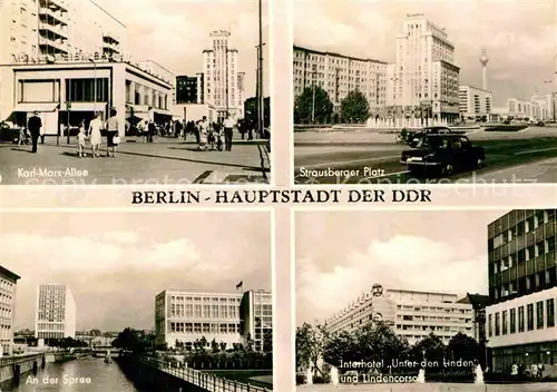 Berlin Strausberger Platz Lindencorso Spree Interhotel Unter den Linden Kat. Berlin