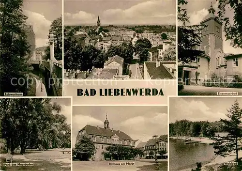 Bad Liebenwerda Eisenmoorbad Rathaus Markt Lubwartturm  Kat. Bad Liebenwerda