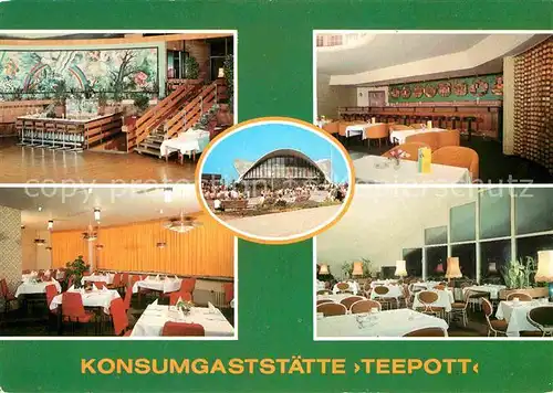 Rostock Warnemuende Konsumgaststaette Teepott Bar Restaurant Cafe Kat. Rostock