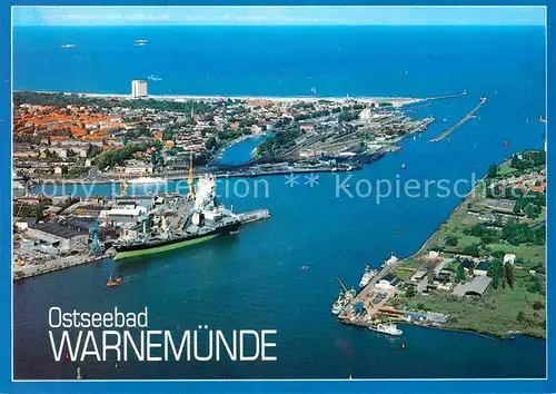 Warnemuende Ostseebad Fliegeraufnahme Kat. Rostock