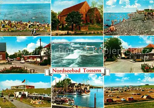 Tossens Nordseebad Strand Dorfpartie Restaurant Hafen Campingplatz Kat. Butjadingen
