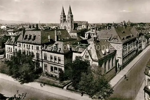 Landau Pfalz Englisches Institut mit Marienkirche Kat. Landau in der Pfalz