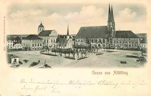 Altoetting Platz mit Kirchen Kat. Altoetting