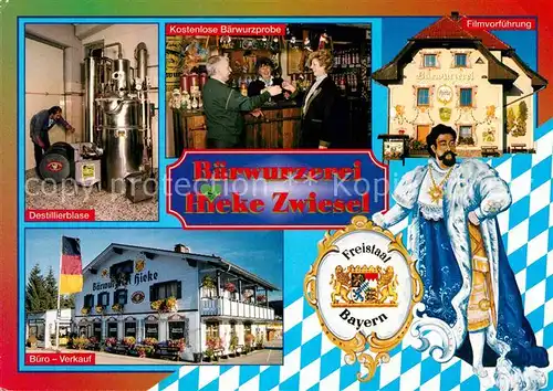 Zwiesel Niederbayern Baerwurzerei Hieke Destillierblase Baerwurzprobe Filmvorfuehrung Buero Verkauf Kat. Zwiesel