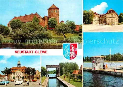 Neustadt Glewe Burg Schloss Rathaus Schleuse Volksbad Kat. Neustadt Glewe