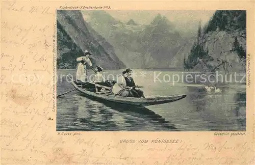Koenigsee Berchtesgaden Paar auf dem Ruderboot