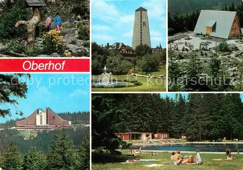 Oberhof Thueringen Botanischer Garten Gebirgsflora FDGB Erholungsheime Interhotel Panorama Freibad Kat. Oberhof Thueringen