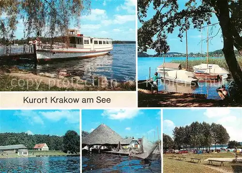 Krakow See Anlegestelle der Weissen Flotte Campingplatz Gruber See Gaststaette Krakower See Kat. Krakow See