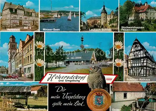 Hoherodskopf und Umgebung Fachwerkhaeuser Schloss Wildpark See Vogelsberg Kat. Schotten