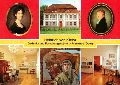 Frankfurt Oder Wilhelmine von Zenge Heinrich von Kleist Haus Ausstellungsraeume Kleist Portraet Kat. Frankfurt Oder