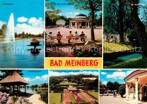 Bad Meinberg Fontaene Brunnenplatz Kurpark Brunnentempel Berggarten Kurheim Kurparksee Kat. Horn Bad Meinberg