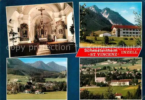 Inzell Schwesternheim St Vincenz Frauenkirche Innenansicht Blick zu Unterbergen Kat. Inzell