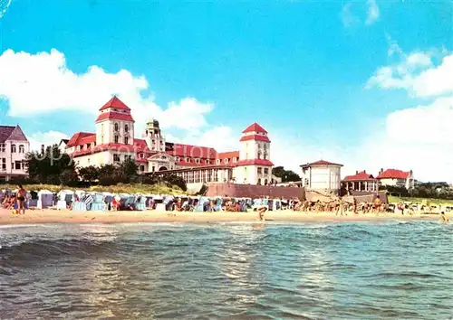 Binz Ruegen Kurhaus Strand Ansicht vom Meer aus Kat. Binz