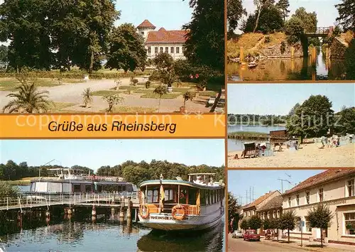 Rheinsberg Orangerieparterre Schlosspark Anlegestelle Weisse Flotte Schlabornbruecke Freibad Grienericksee Seestrasse Kat. Rheinsberg