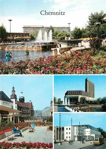 Chemnitz Karl Marx Platz Rosenhof Stadthalle Hotel Kongress Stadtbad Kat. Chemnitz