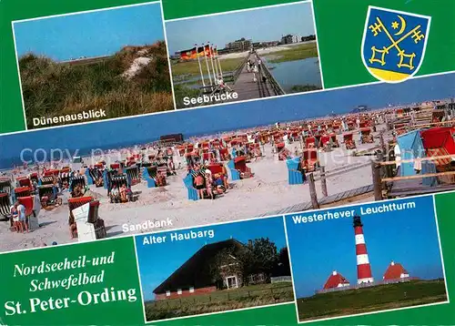 St Peter Ording Duenen Seebruecke Sandbank Strand Alter Haubarg Westerhever Leuchtturm Kat. Sankt Peter Ording