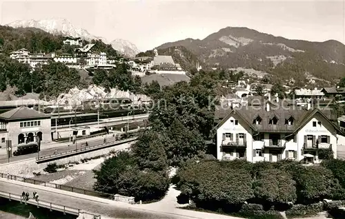 Berchtesgaden Hotel Schwabenwirt Kirche Bahnhof Kat. Berchtesgaden
